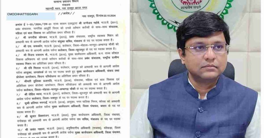 IAS TRANSFER : बड़े पैमाने पर प्रशासनिक फेरबदल, रवि मित्तल बने जनसंपर्क आयुक्त