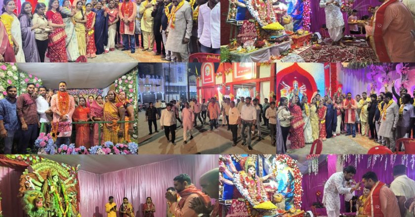 उमेश पटेल ने खरसिया के दुर्गा पंडालों में मां दुर्गा की पूजा कर क्षेत्रवासियों के सुख-समृद्धि और खुशहाली की मंगलकामना की