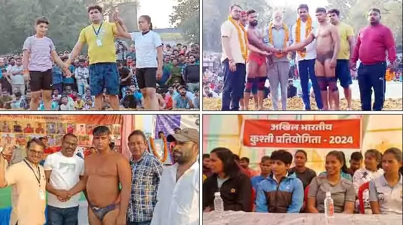 अखिल भारतीय कुश्ती प्रतियोगिता में देशभर से पहुंचे पहलवान