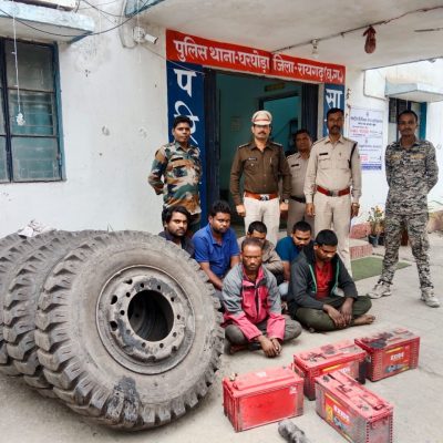 ट्रांसपोर्ट ऑफिस में हुई चोरी का पर्दाफाश : 6 आरोपी गिरफ्तार, ट्रेलर टायर और बैटरियां बरामद