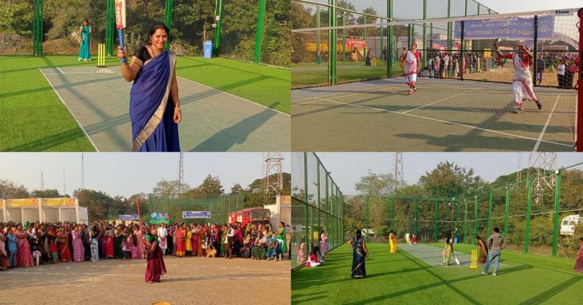 सरस मेले में गांवों से पहुंची महिलाओं ने थामा क्रिकेट का बल्ला और बैडमिंटन रैकेट