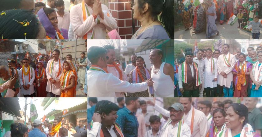 उमेश पटेल का रायगढ़ में व्यापक जनसंपर्क, कांग्रेस प्रत्याशियों के समर्थन में मांगा आशीर्वाद