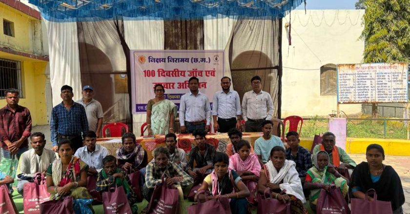 निश्चय निरामय अभियान के तहत धरमजयगढ़ में टीबी मरीजों को किया गया फूड बास्केट वितरित