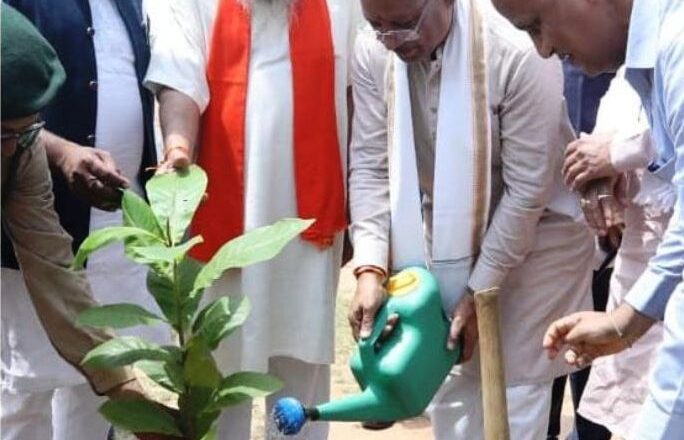 सीएम विष्णुदेव साय ने बादाम का पौधा रोपकर दिया पर्यावरण संरक्षण का संदेश
