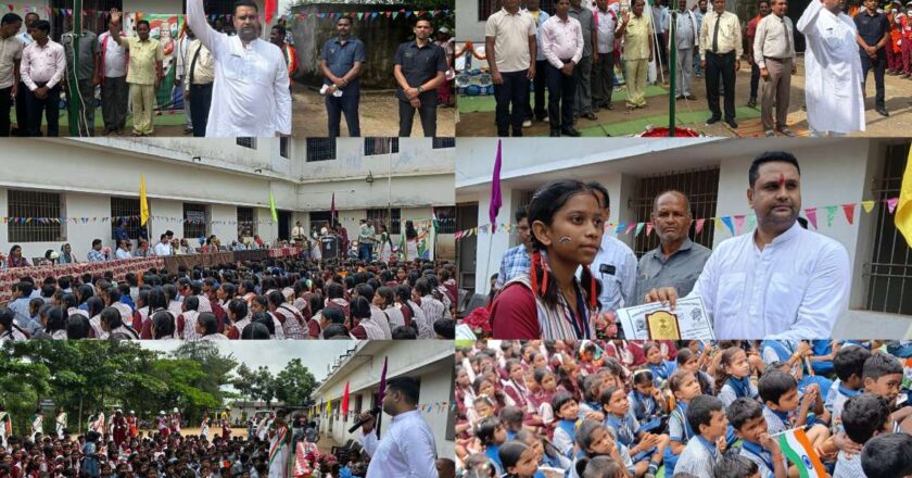 महेंद्र सिंह पटेल मेमोरियल आदर्श विद्यालय नंदेली में हर्षोल्लास के साथ मनाया गया स्वतंत्रता दिवस