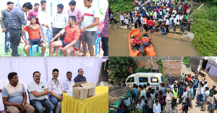 महानदी में फंसे लोगों को बचाव दल ने मोटरबोट से सुरक्षित निकाला