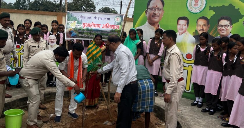 सेवा पखवाड़ा के अवसर पर छर्राटांगर स्कूल में हुआ पौधरोपण