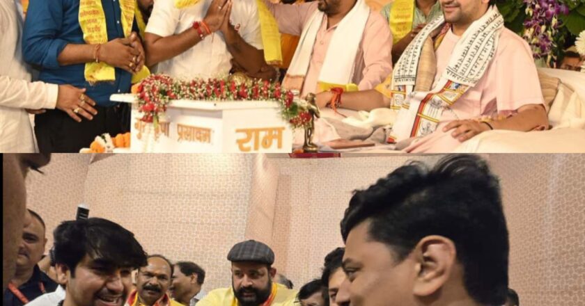 करण चौधरी ने लिया पंडित धीरेंद्र कृष्ण शास्त्री से आशीर्वाद