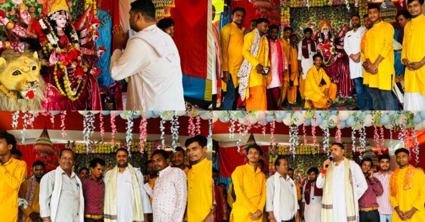 खरसिया विधायक उमेश पटेल पहुंचे कोहारडीपा, श्री देवी भागवत कथा एवं दुर्गा पूजा में हुए शामिल