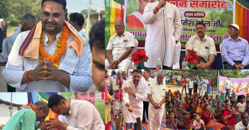 खरसिया विधायक उमेश पटेल ने ग्राम बुनगा में किया आंवला पूजन, ग्रामवासियों के साथ ग्रहण किया प्रसाद