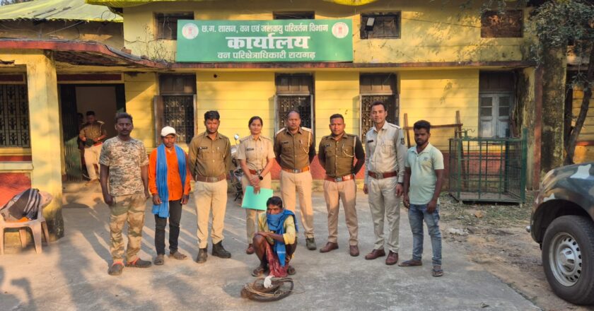 बिजली तार से शिकार का फंदा बिछाते एक व्यक्ति गिरफ्तार