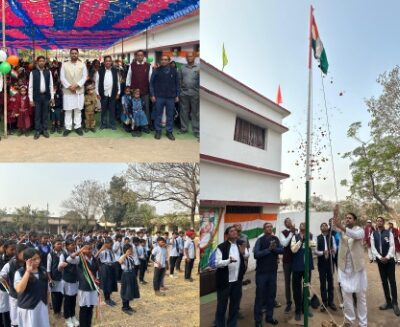 महेंद्र सिंह पटेल मेमोरियल आदर्श विद्यालय नंदेली में हर्षोल्लास के साथ मनाया गया गणतंत्र दिवस
