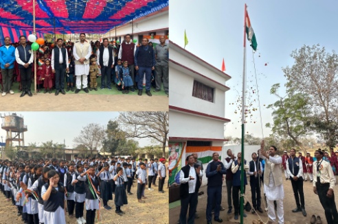 महेंद्र सिंह पटेल मेमोरियल आदर्श विद्यालय नंदेली में हर्षोल्लास के साथ मनाया गया गणतंत्र दिवस