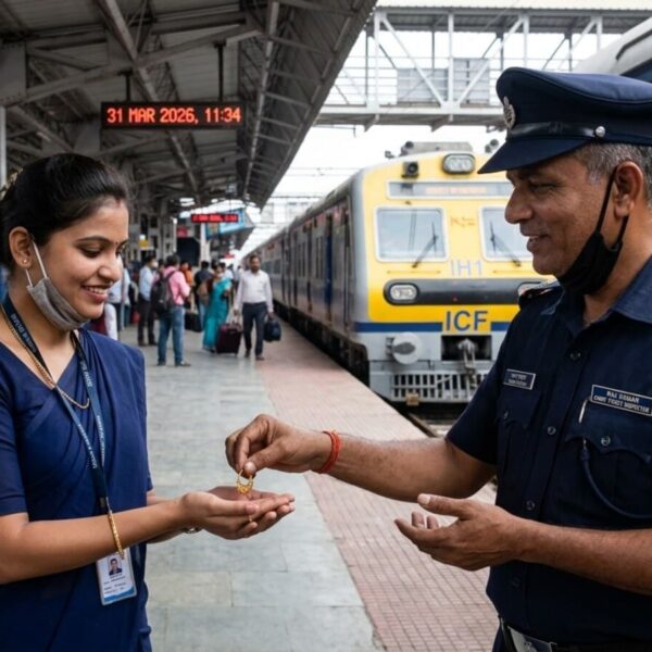 बर्थ पर छूट गई थी सोने की बाली, रेलवे कर्मचारी ने HHT मशीन व वॉट्सऐप की मदद से यात्री को ढूंढ लौटाई