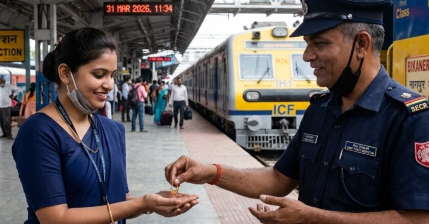 बर्थ पर छूट गई थी सोने की बाली, रेलवे कर्मचारी ने HHT मशीन व वॉट्सऐप की मदद से यात्री को ढूंढ लौटाई